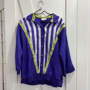 Vintage Women's Multi-Color Ruffle Shirt